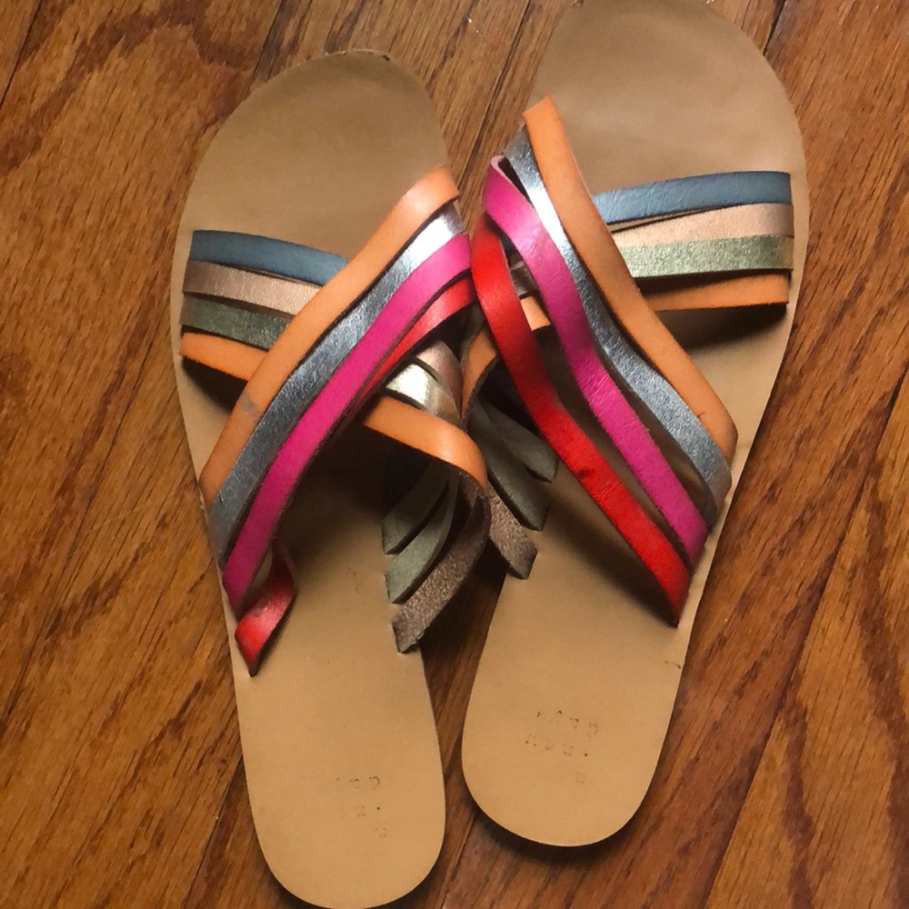 nude/colorful sandals